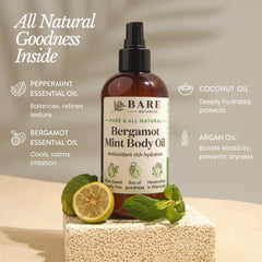 Ingrédients naturels menthe et huiles essentielles de BARE BOTANICS