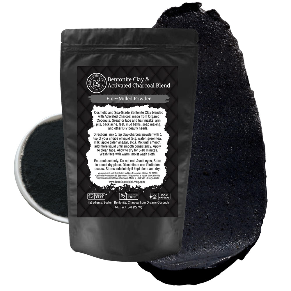 Bare Essentials Living masque visage bentonite et charbon pour pores nets