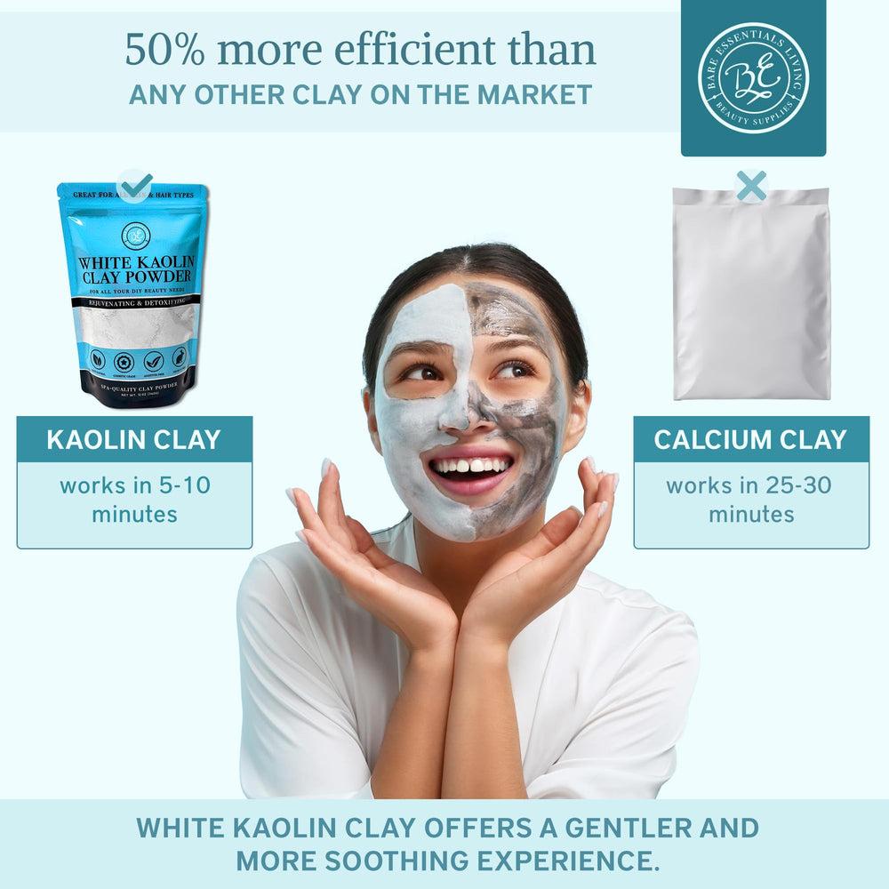 Bare Essentials Living bombe bain kaolin blanc offre une expérience spa.