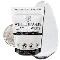 Bare Essentials Living poudre kaolin blanc 2 lb, idéale pour masques et soins maison.