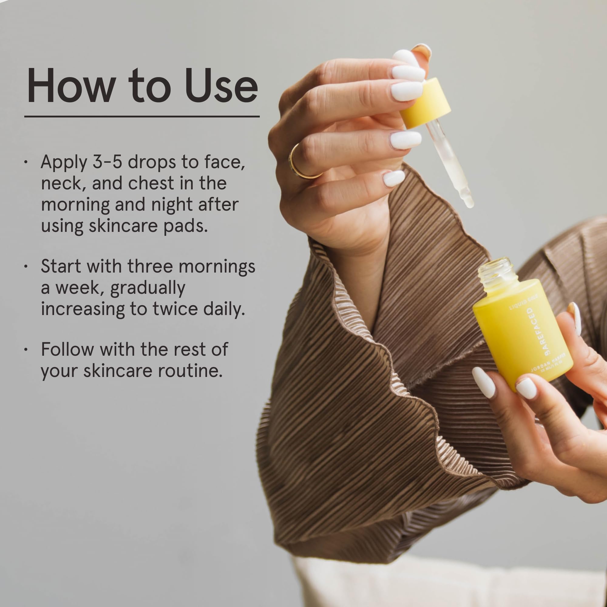Barefaced Liquid Gold – texture légère qui hydrate et pénètre rapidement.