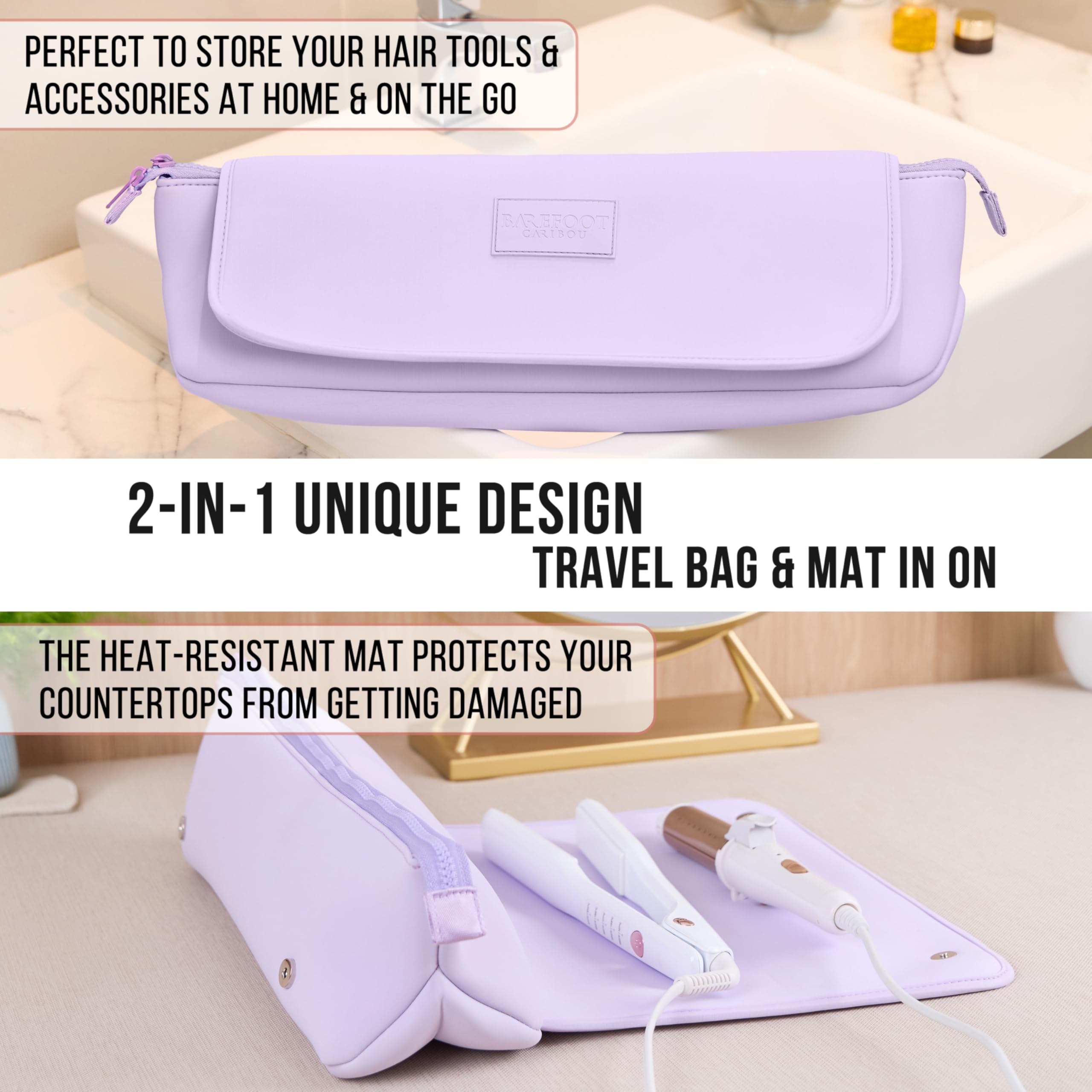 Barefoot Caribou poches-interieures-lilas: rangement organisé avec poches et élastiques