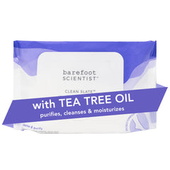 Lingettes Barefoot Scientist Clean Slate texturées pour nettoyage en profondeur des pieds.