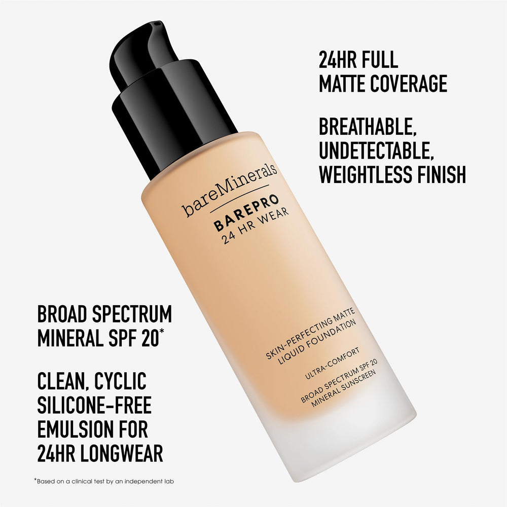 Sans huile et adaptée à tous types de peau avec Barepro 24H Wear.