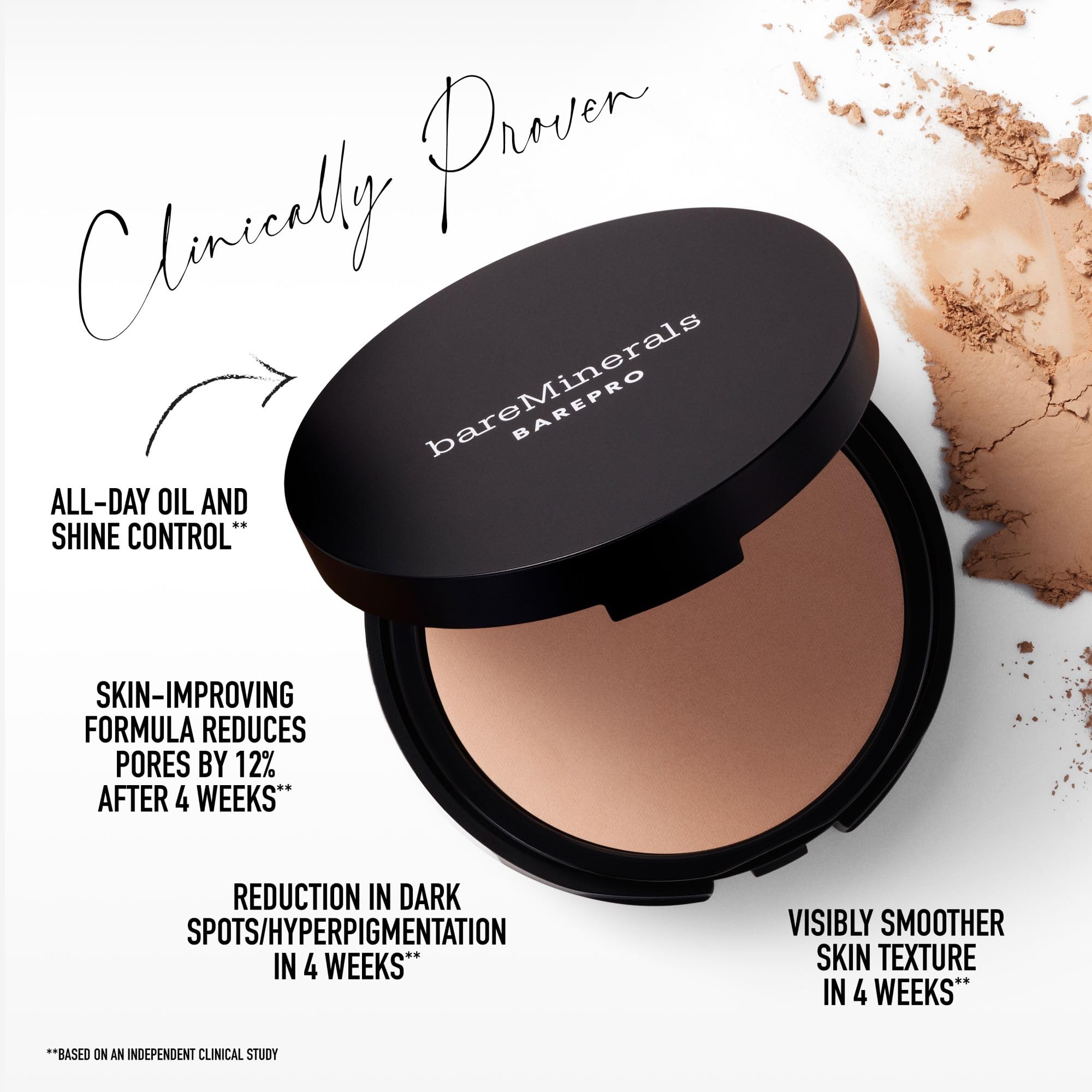 poudre bareminerals Barepro 24HR résistant au transfert sur la peau