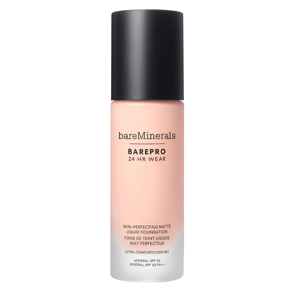 BareMinerals BarePro – bouteille mate 24h pour un teint durable sans transfert.