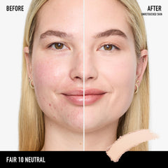 BareMinerals Barepro compact teinte claire-10 neutre, peau unifiée et mattifiée durablement.