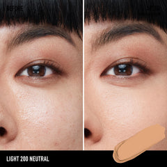 Finition matte naturelle des cernes BAREPRO, texture légère.