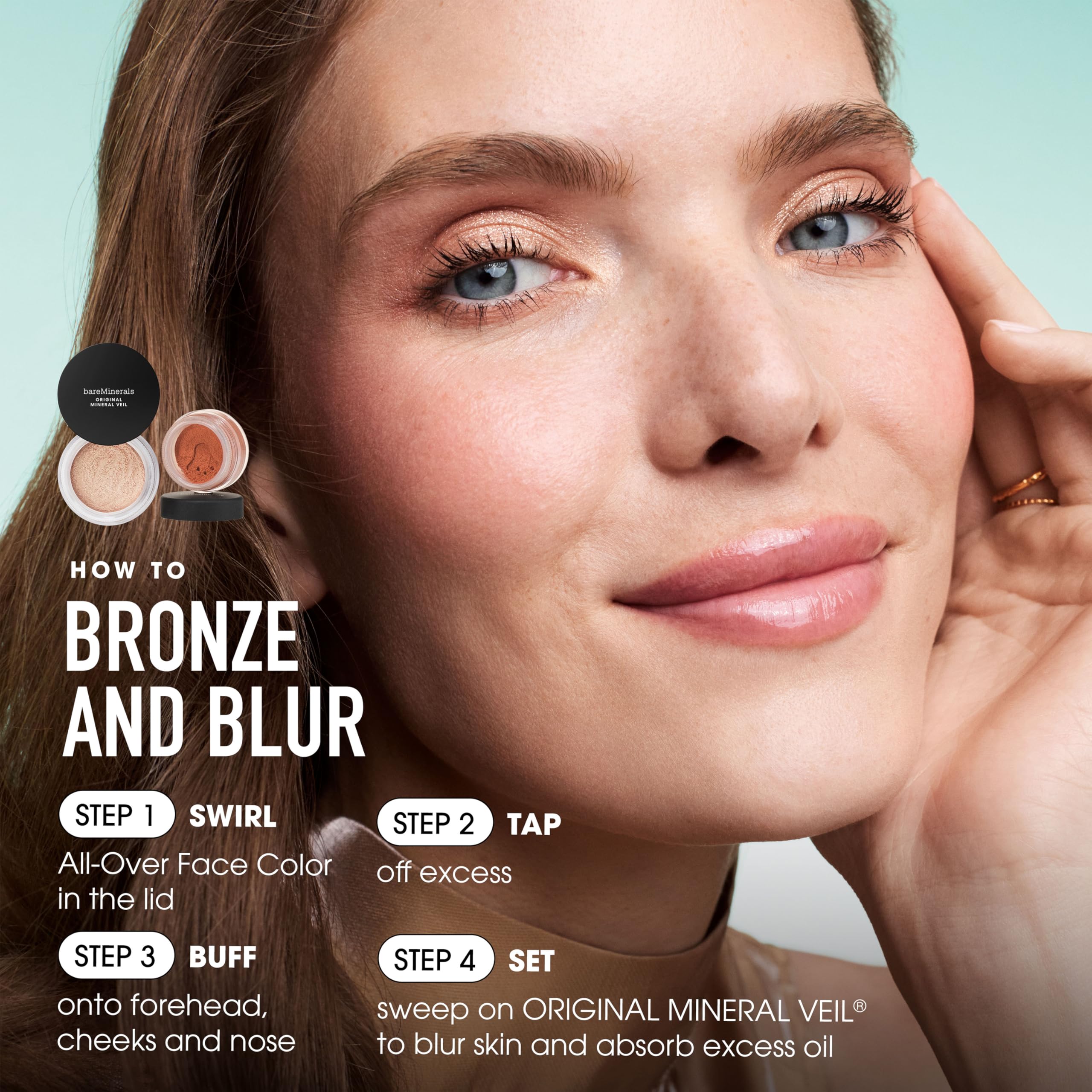 BareMinerals compact portable, pratique pour retouches en déplacement