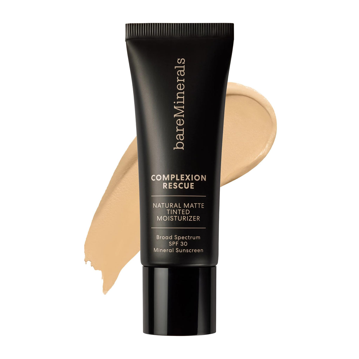 BareMinerals Complexion Rescue: bouteille mate pour contrôle longue durée de la brillance.