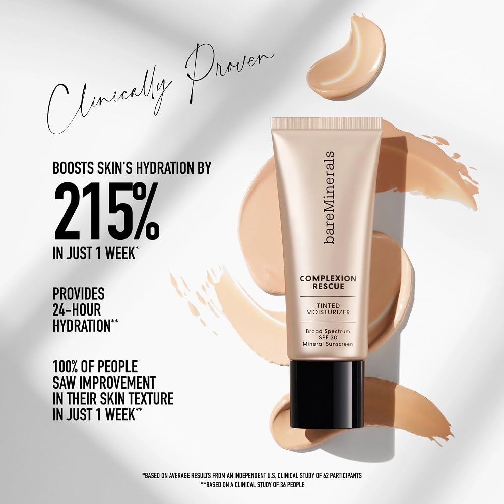 BareMinerals Complexion Rescue: texture légère adaptée aux peaux sèches.