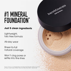 Testé dermatologiquement bareMinerals Deluxe Original Poudre Libre SPF15