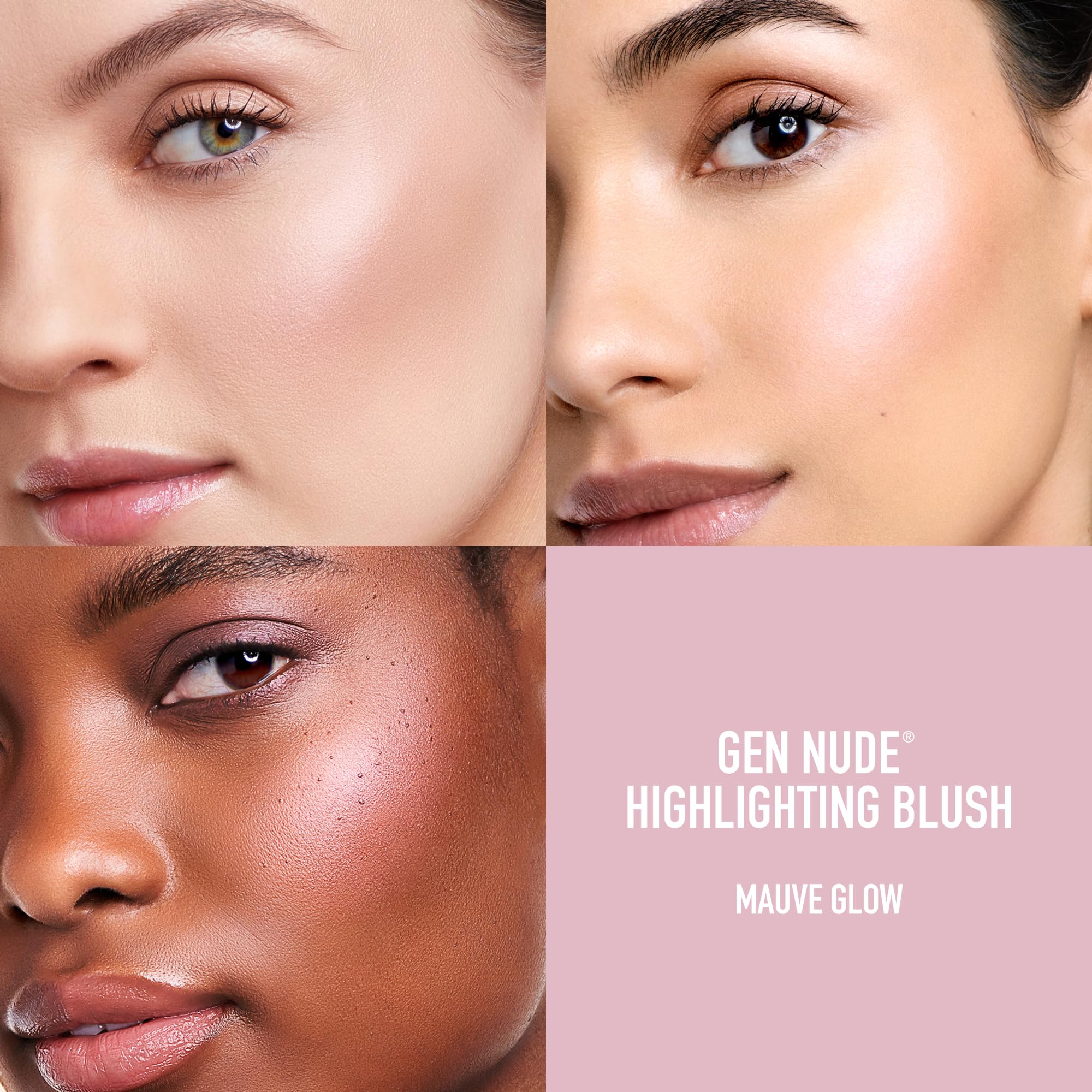 Gen Nude Highlighting Blush Mauve Glow de bareMinerals: effet lift léger lors de l’application.