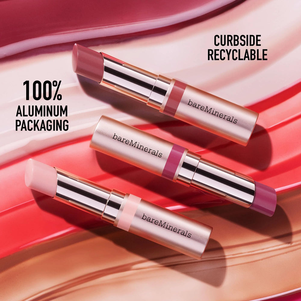 bareMinerals Dewy Lip Gloss-Balm formulé végane et sans cruauté, testé dermatologiquement