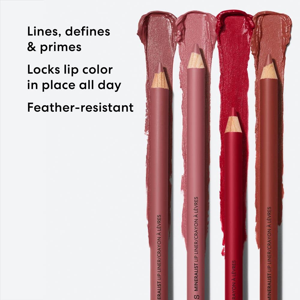 BareMinerals Mineralist Crayon contour lèvres; ingrédients naturels et végan.