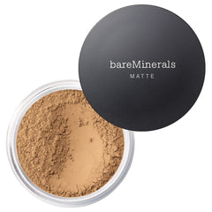 bareminerals Original Matte poudre-teint-application montre une application précise pour un teint naturel