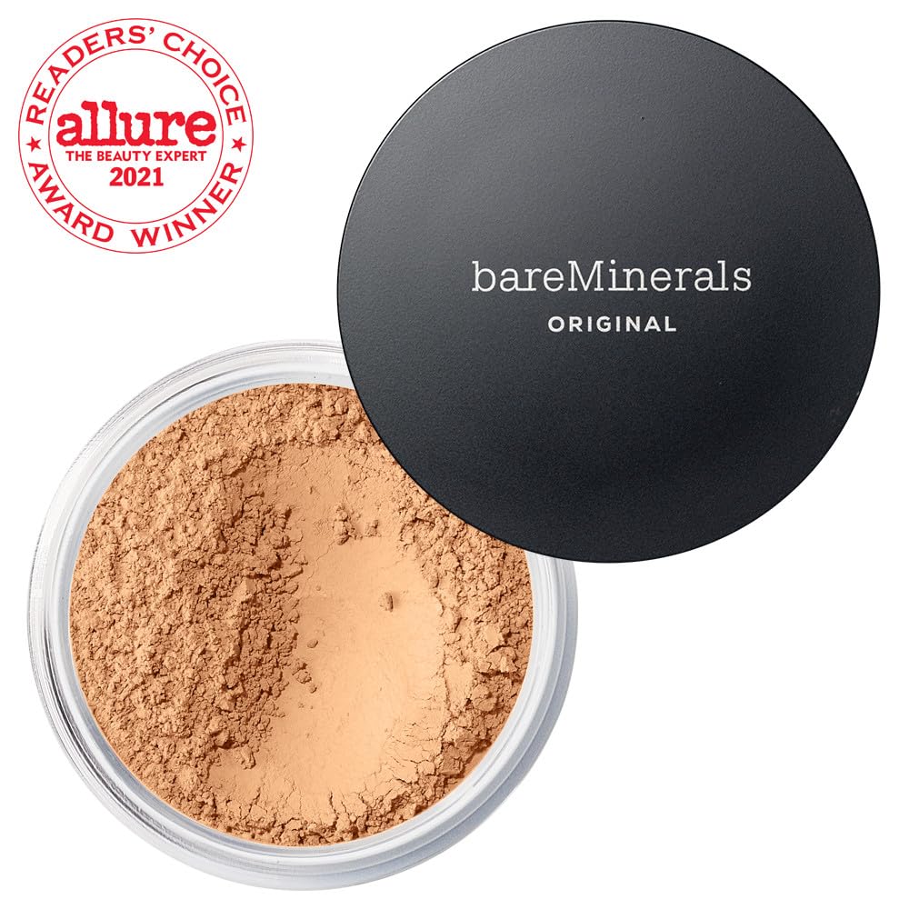BareMinerals Original Poudre Libre SPF 15 Tan Nude 17 idéale pour retouches rapides.