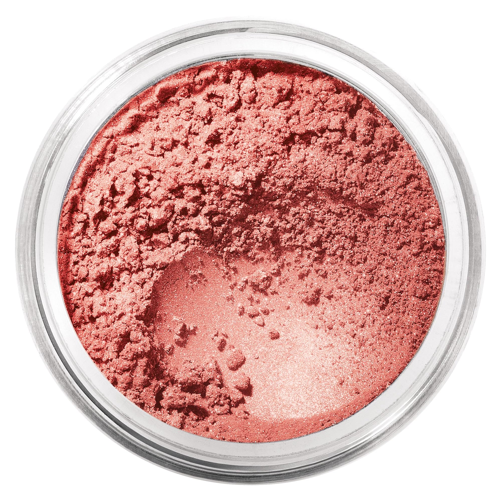 bareMinerals blush Vintage Peach en application pour un teint frais et naturel.