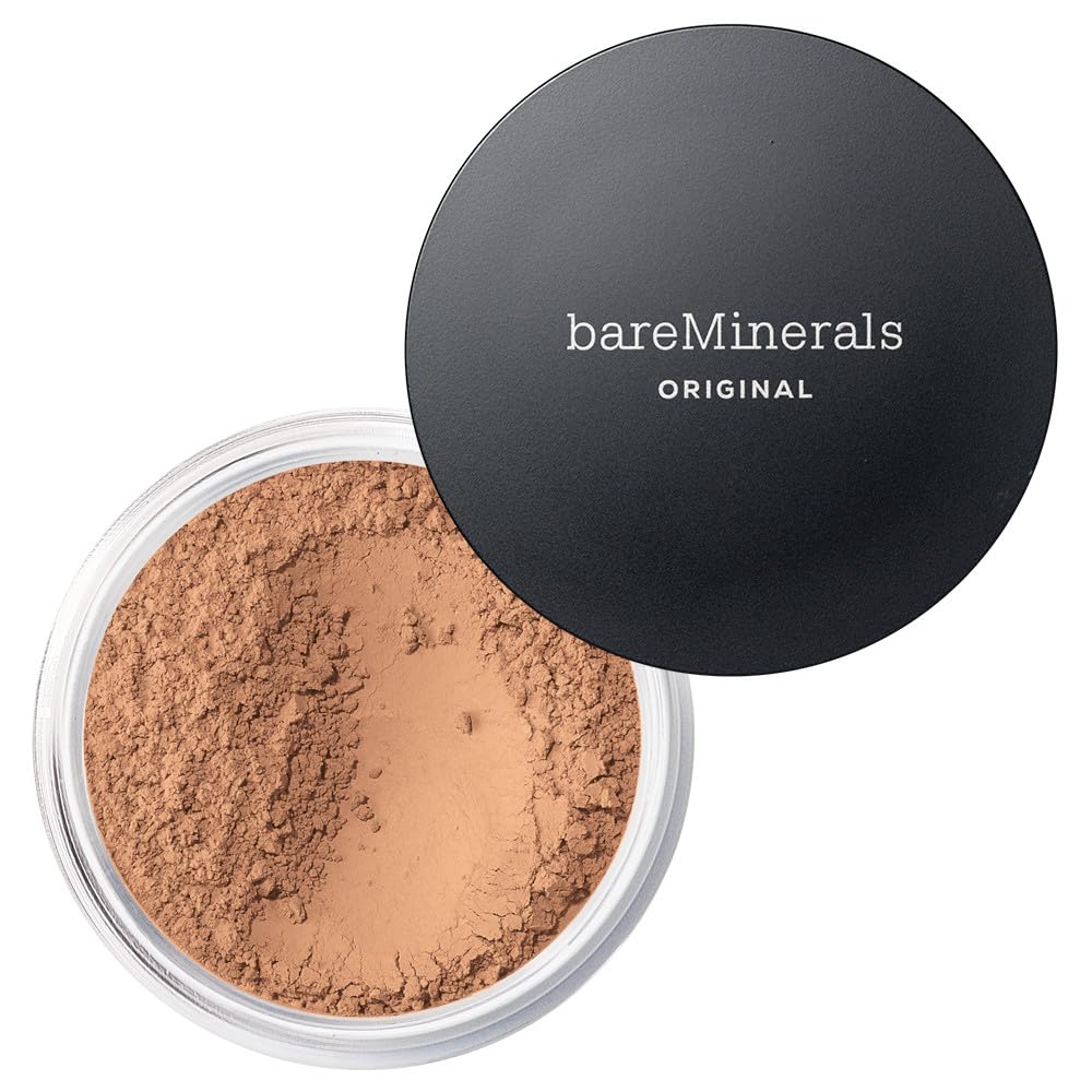 BareMinerals poudre libre Original, fini lumineux et couvrance naturelle.