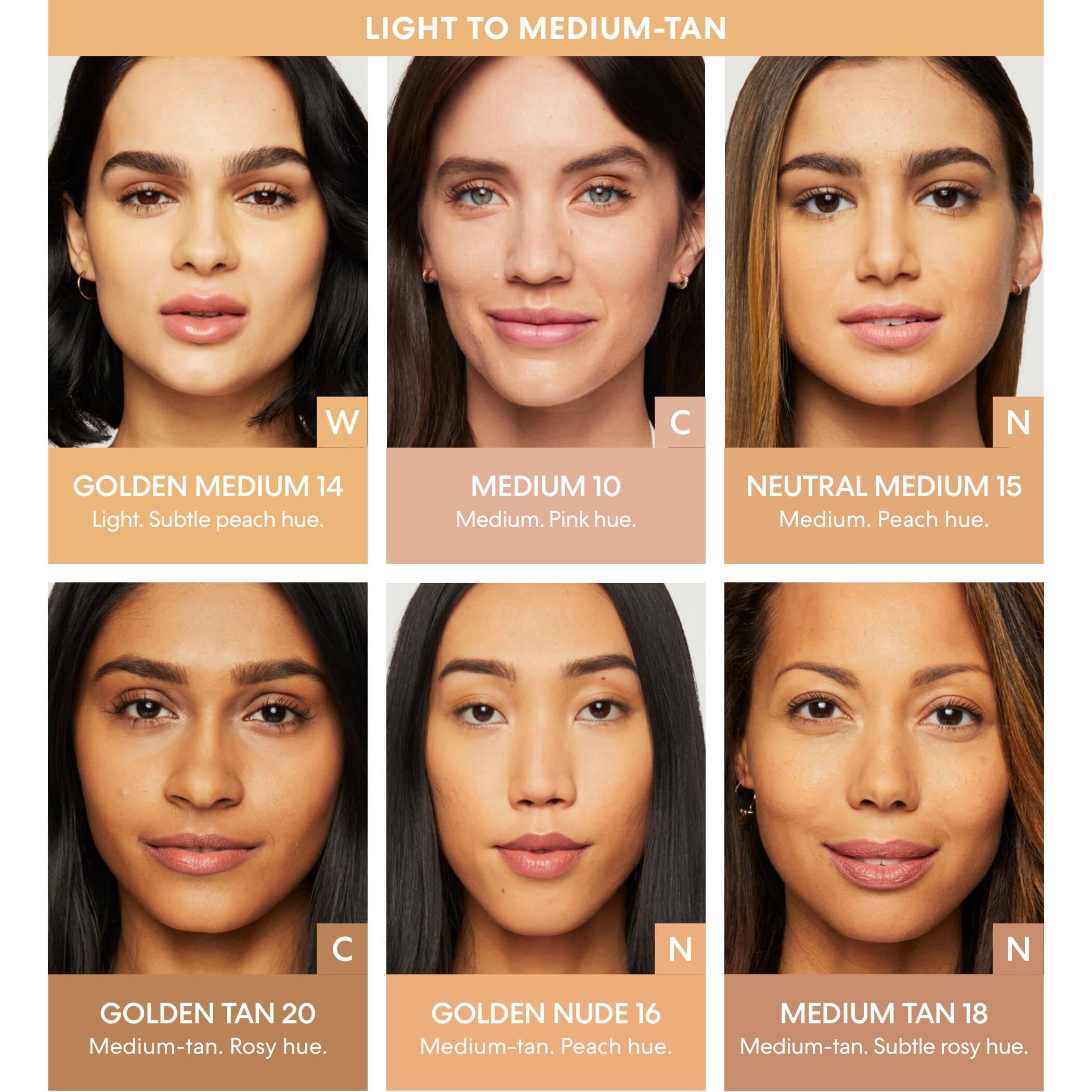Formule sans talc et sans parabènes BareMinerals pour la peau.
