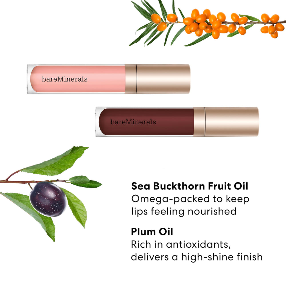 bareMinerals Mineralist baume-brillant-cranberry, application et couleur naturelle