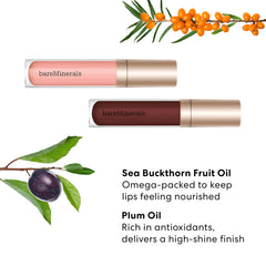 bareMinerals Mineralist baume-brillant-cranberry, application et couleur naturelle