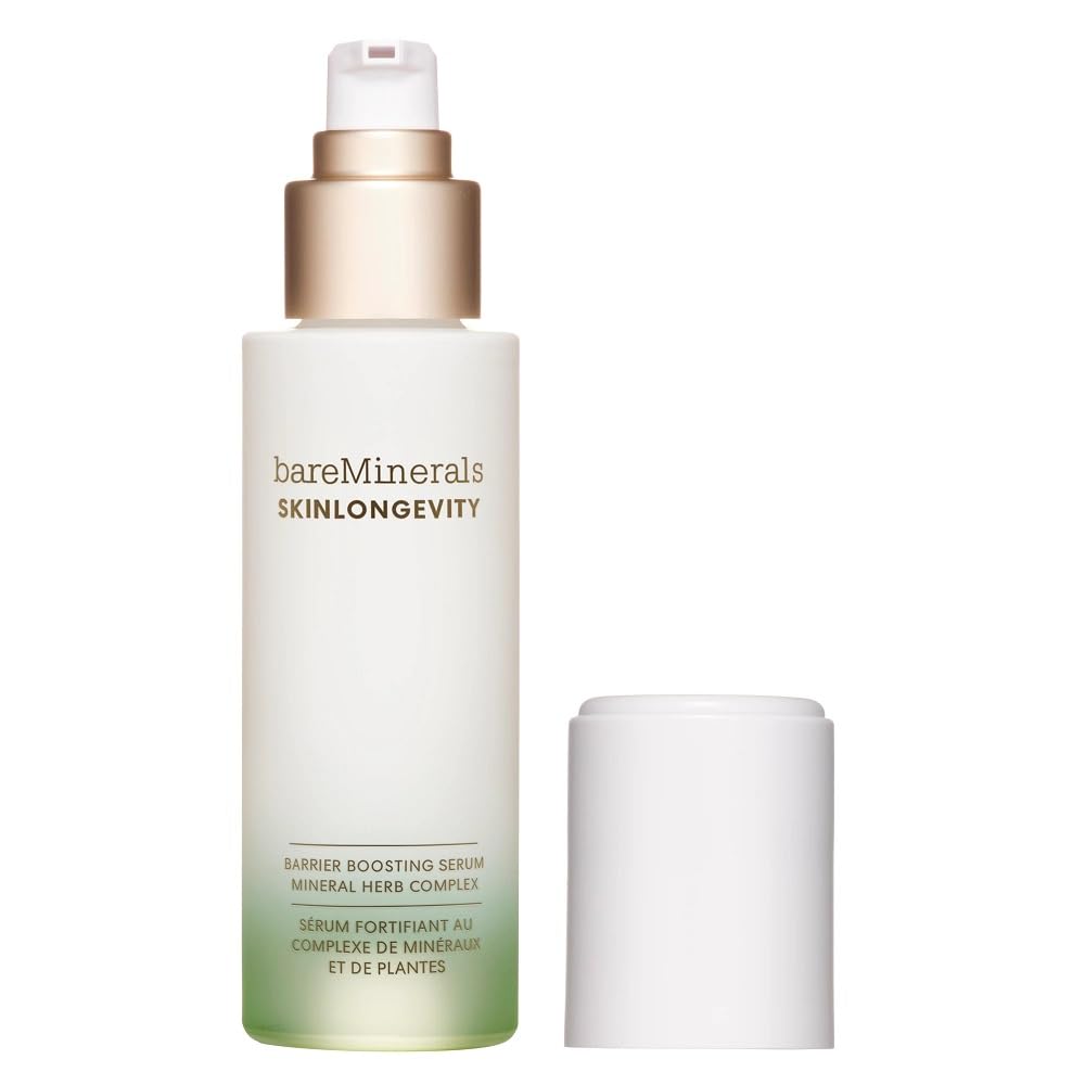 bareMinerals Skinlongevity serum bouteille 30 ml, renforçant la barrière cutanée.