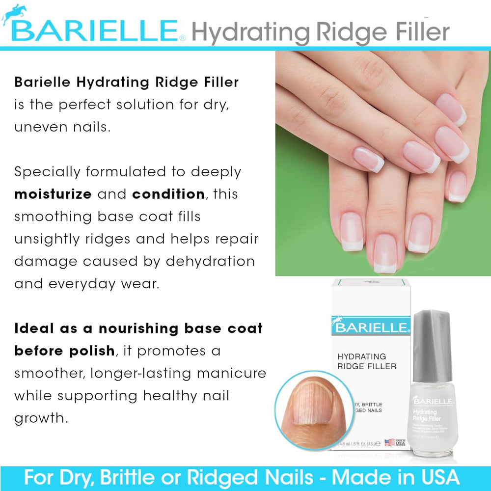 Barielle comble les rides des ongles pour une surface prête au vernis.
