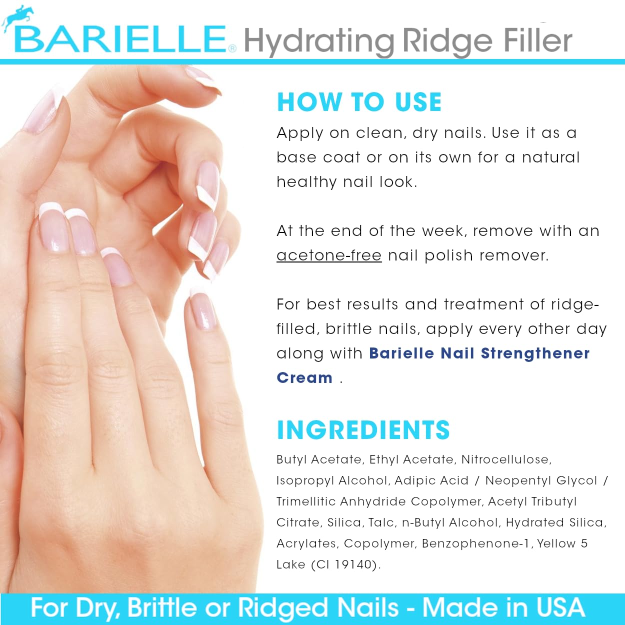 Barielle formule hydratante en profondeur pour des ongles plus forts.