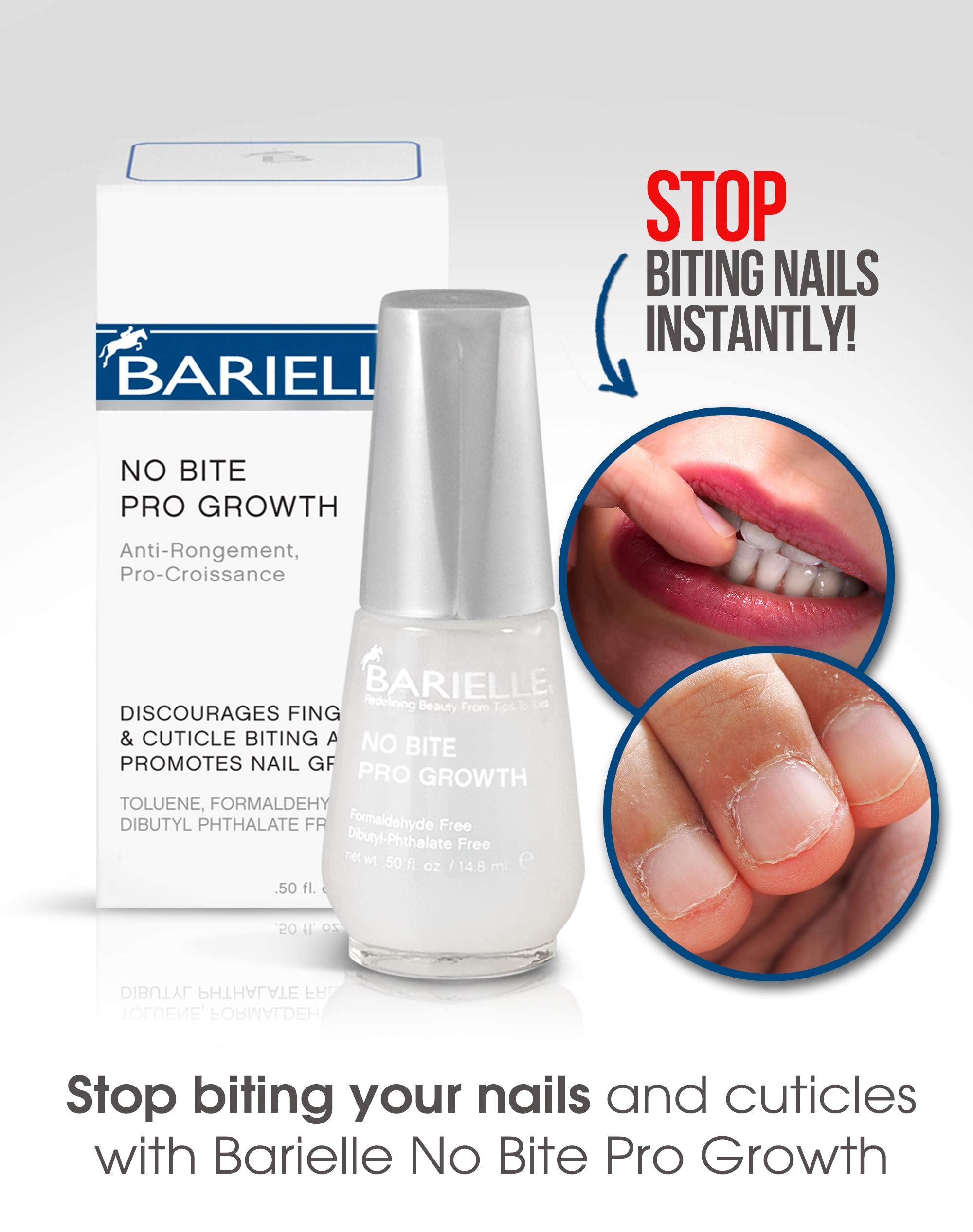 Barielle No Bite Pro Growth – applicateur facile pour protéger ongles et cuticules.