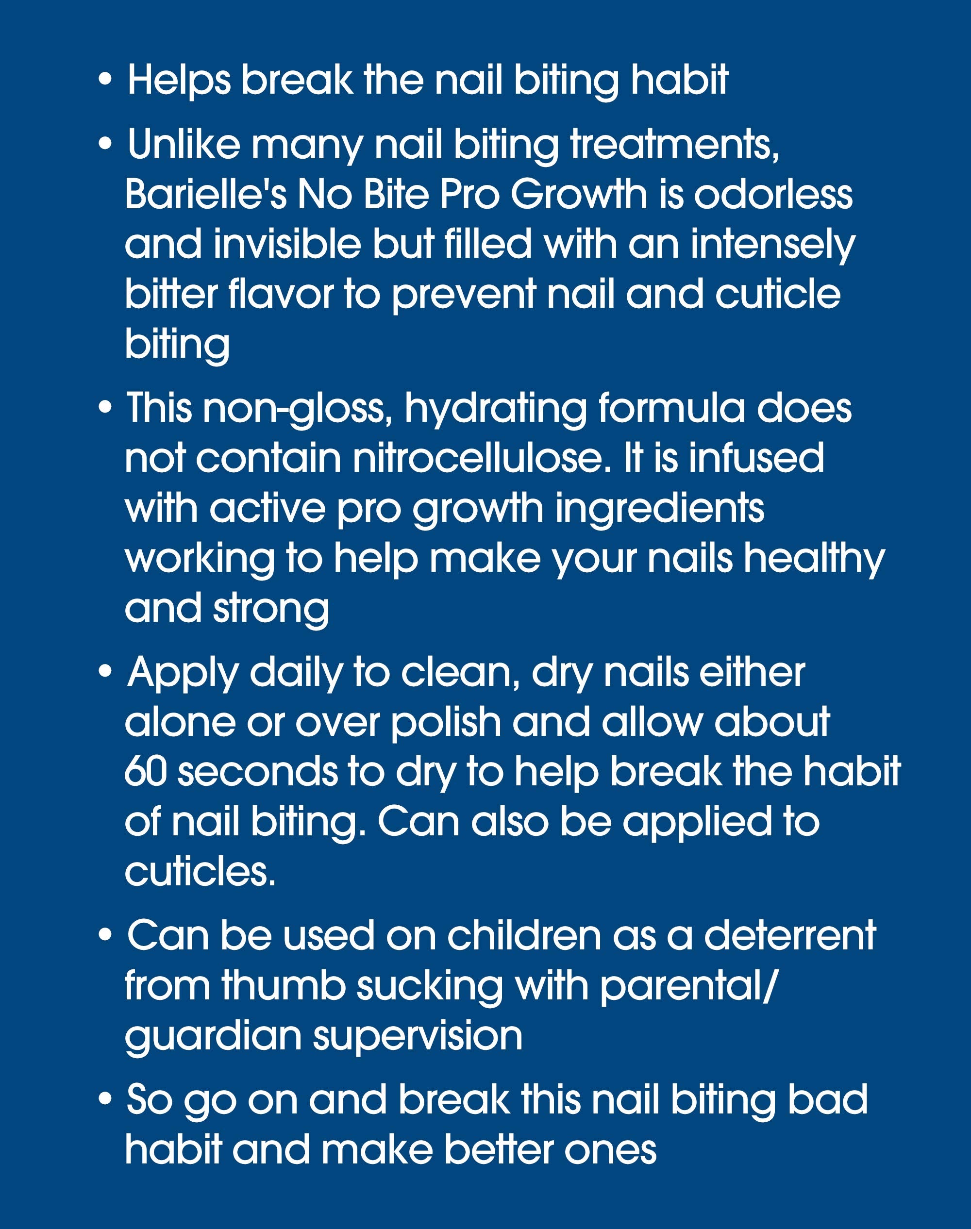 Barielle No Bite Pro Growth – goût amer dissuasif pour éviter le rongement.