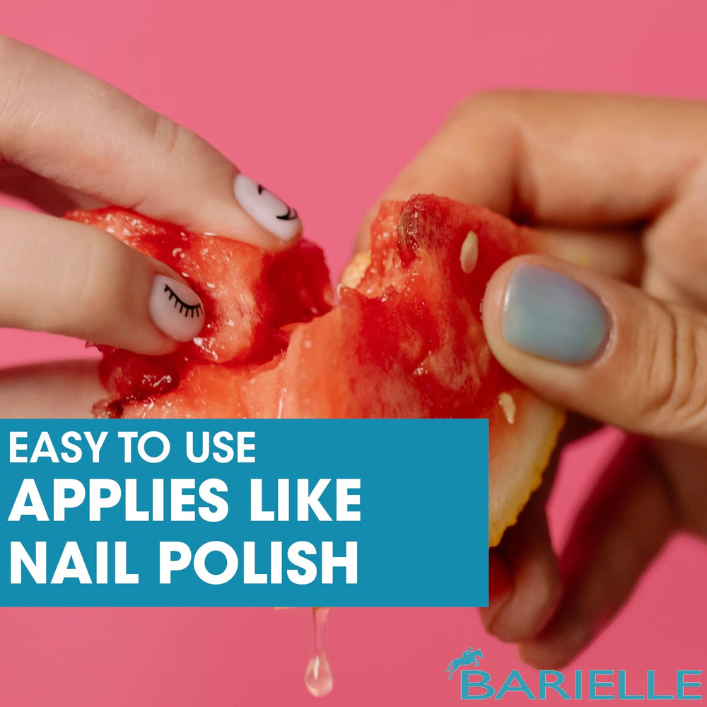 Barielle usage sans couche de finition ongles, utilisable sur ongles nus ou vernis.