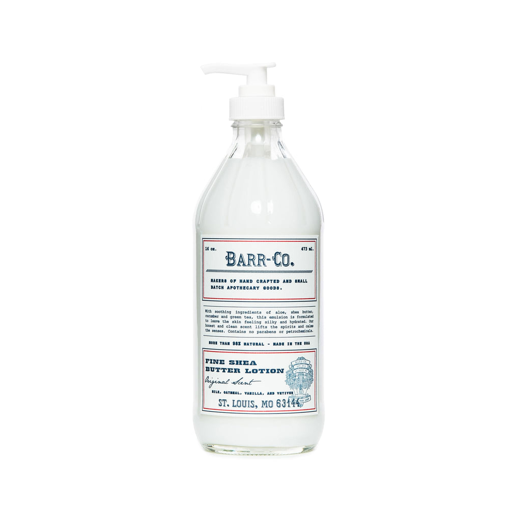 Lotion Barr-Co Original dans un flacon-pompe élégant pour hydratation douce.