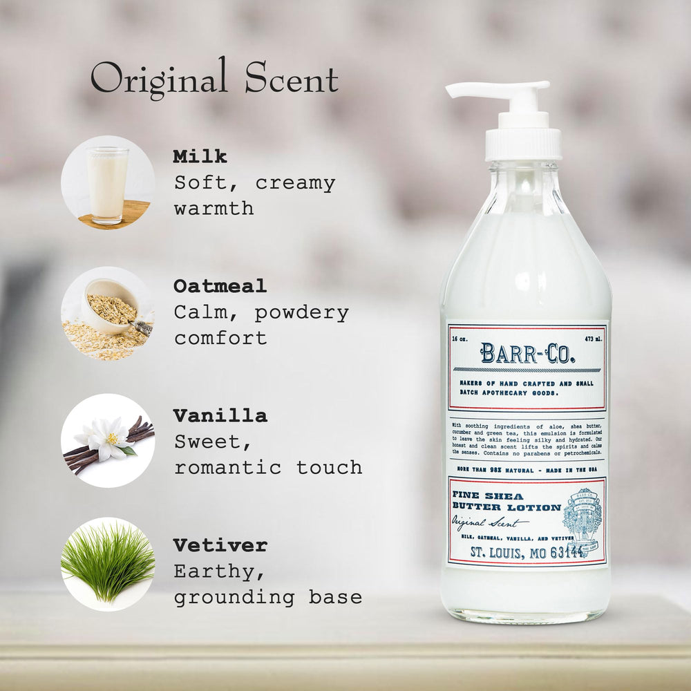 Ingrédients végétaux Barr-Co Original pour une hydratation naturelle.