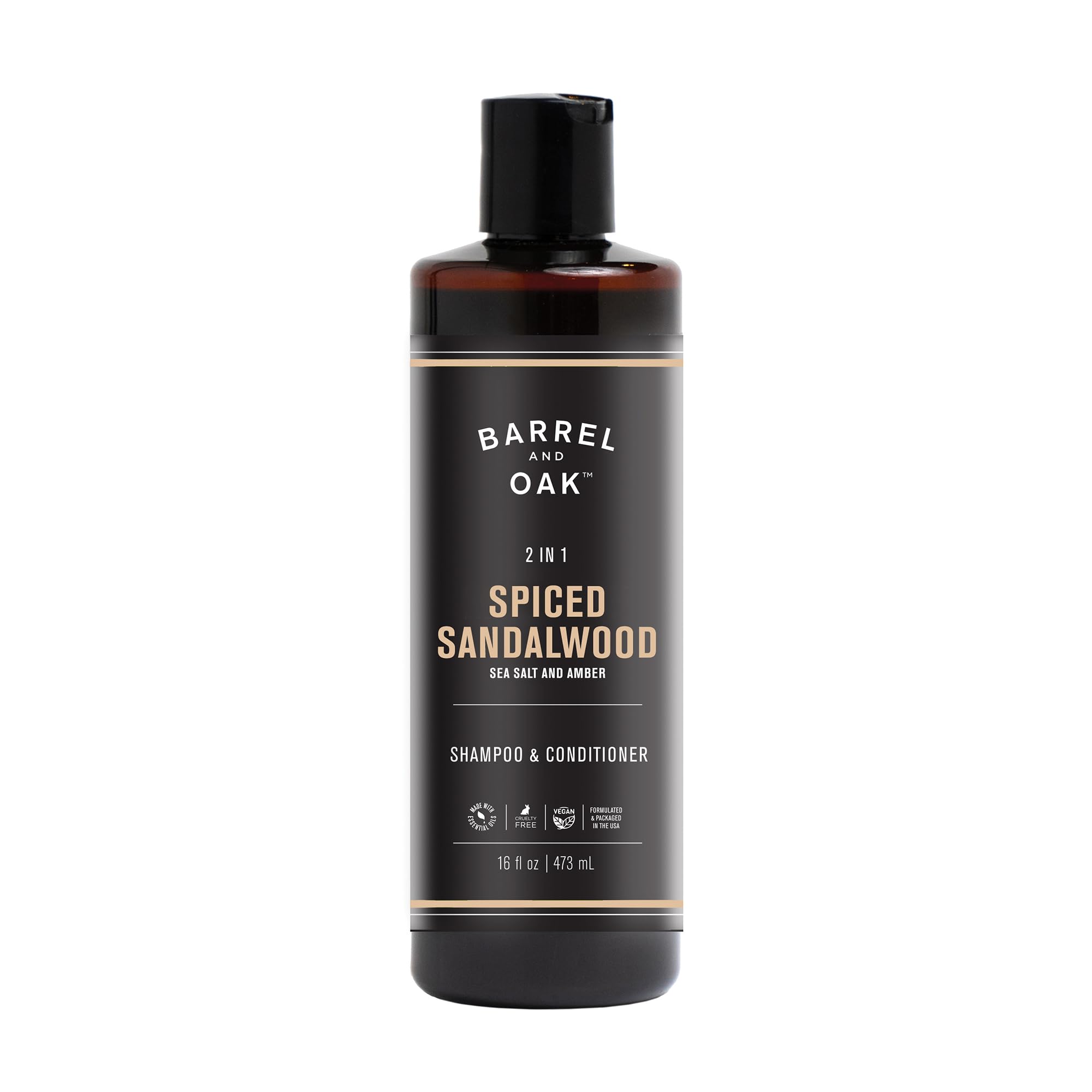 Barrel & Oak 2-en-1 Shampoing Après-shampoing, bouteille pratique.