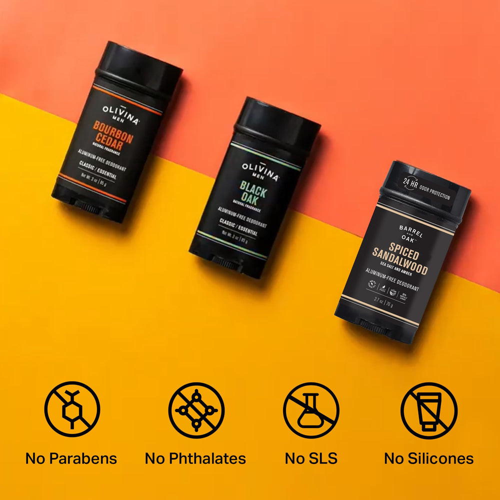 Barrel & Oak déodorant en boîte de transport, idéal pour emporter partout
