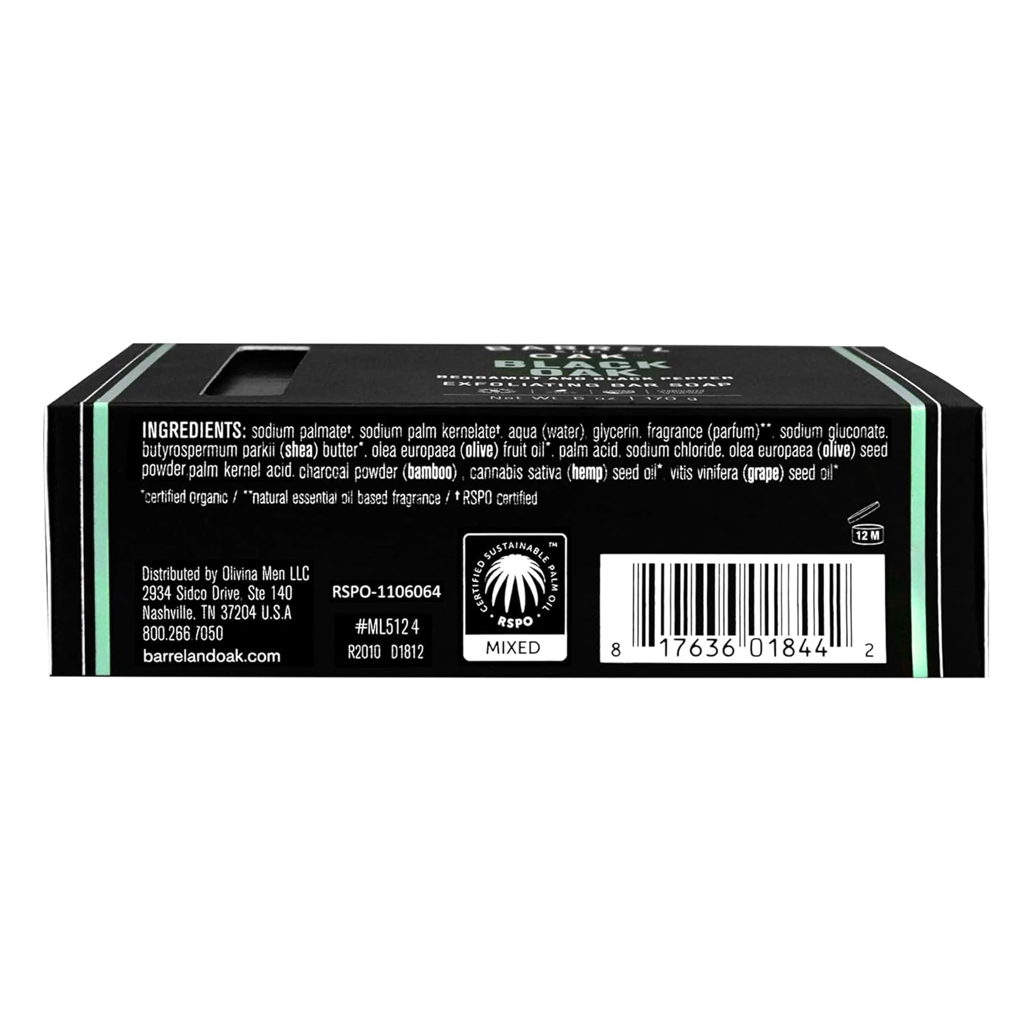 Barrel & Oak Savon exfoliant poudre Coquille de noix pour exfolier en douceur