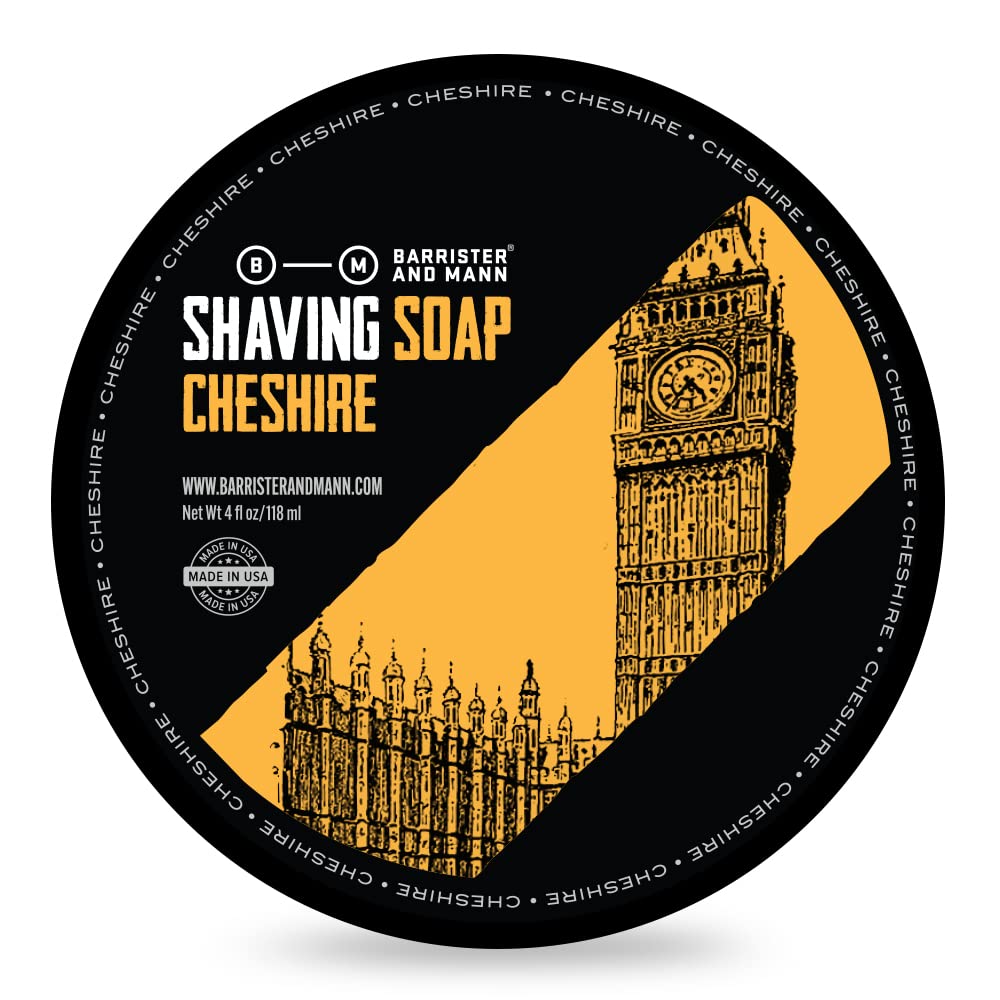 Savon de rasage Barrister and Mann dans un pot, lissage doux et parfum boisé.