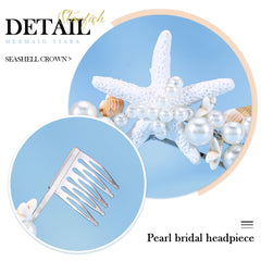 Tiare coquillages BARTOSI pour robe de mariée et look de cérémonie.