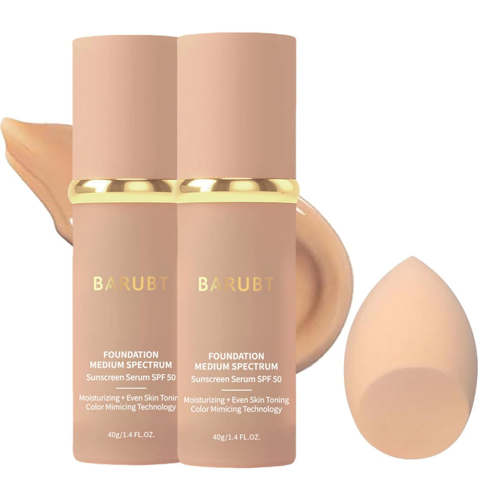 BARUBT 4-en-1 fond de teint en flacon avec SPF50, protection quotidienne et hydratation légère.