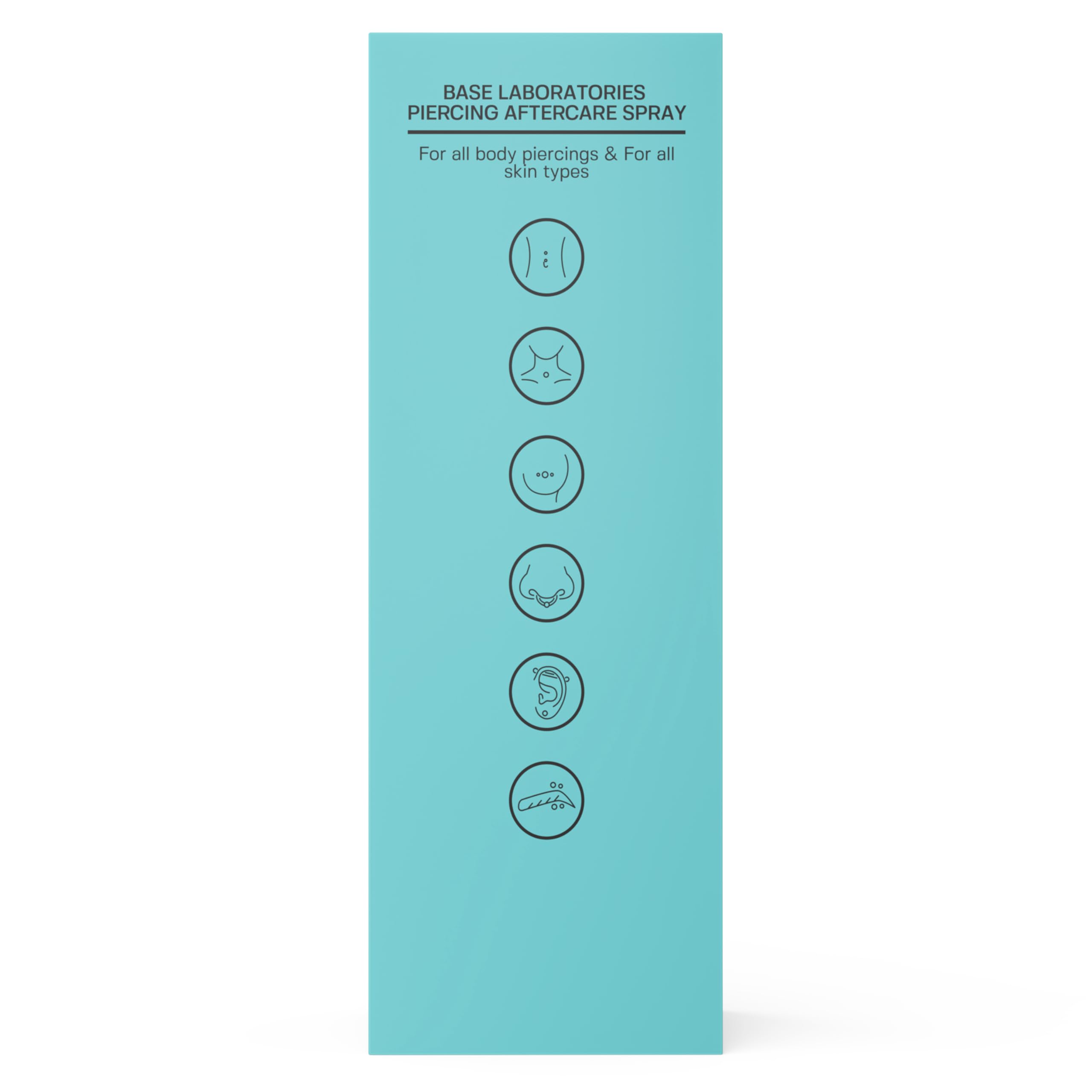 BASE LABORATORIES application directe sur piercing – vaporisation directe sans contact.
