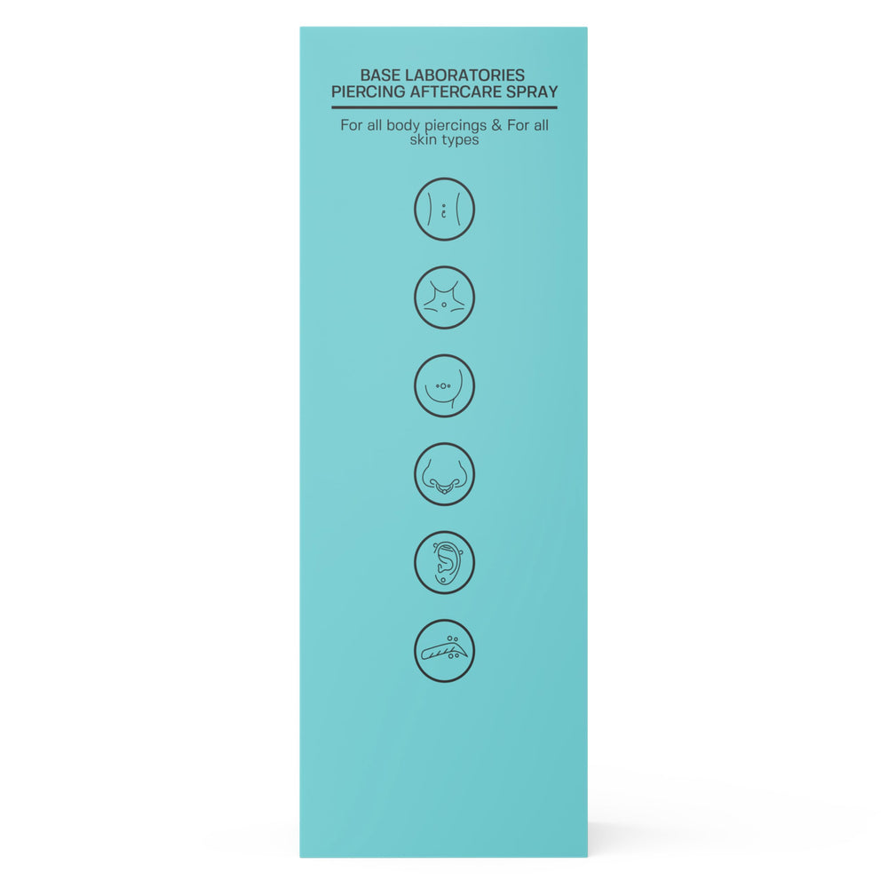 BASE LABORATORIES application directe sur piercing – vaporisation directe sans contact.