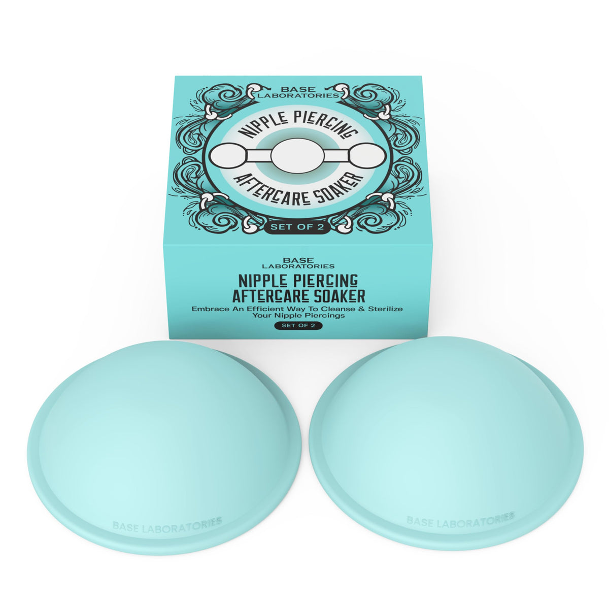 Base Laboratories ensemble soin piercing mamelon, hygiène simple et mains libres