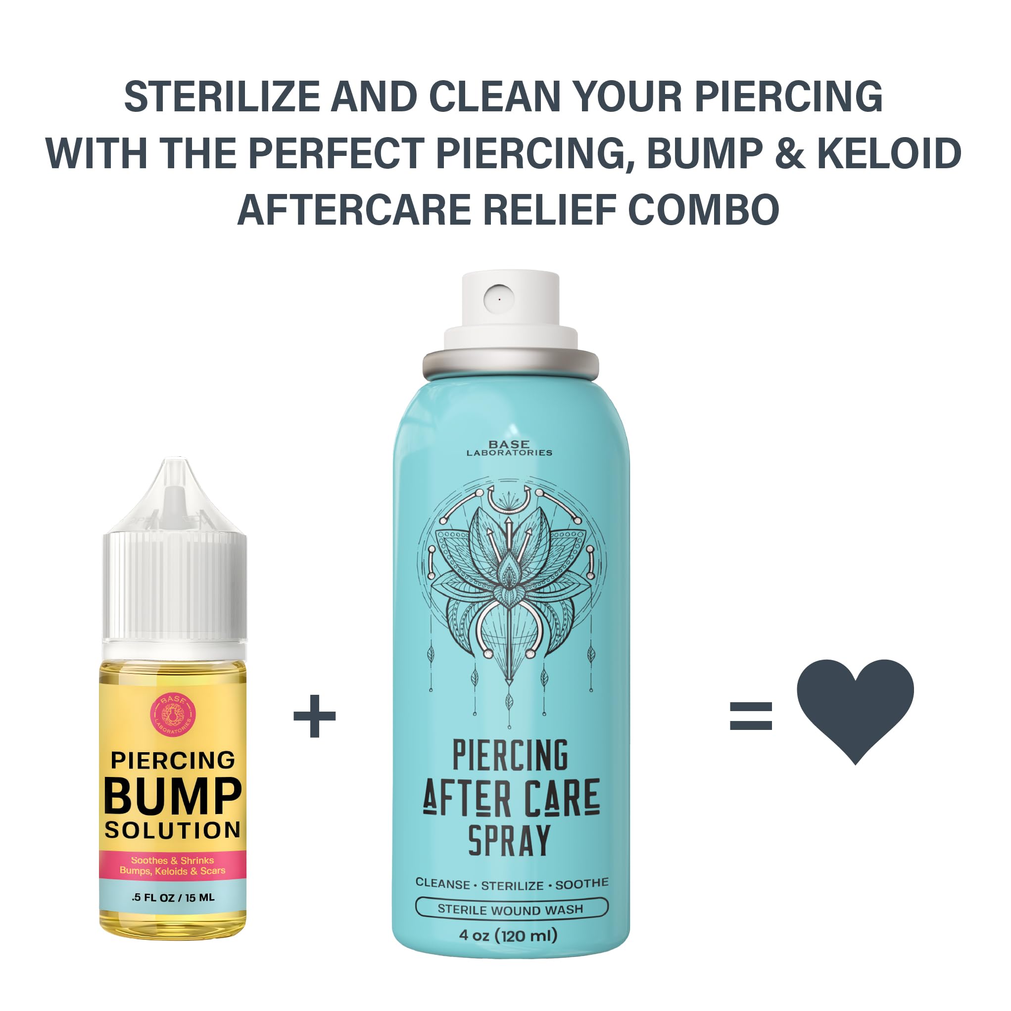 BASE LABORATORIES huile et spray, potentiel apaisant pour irritations de piercing