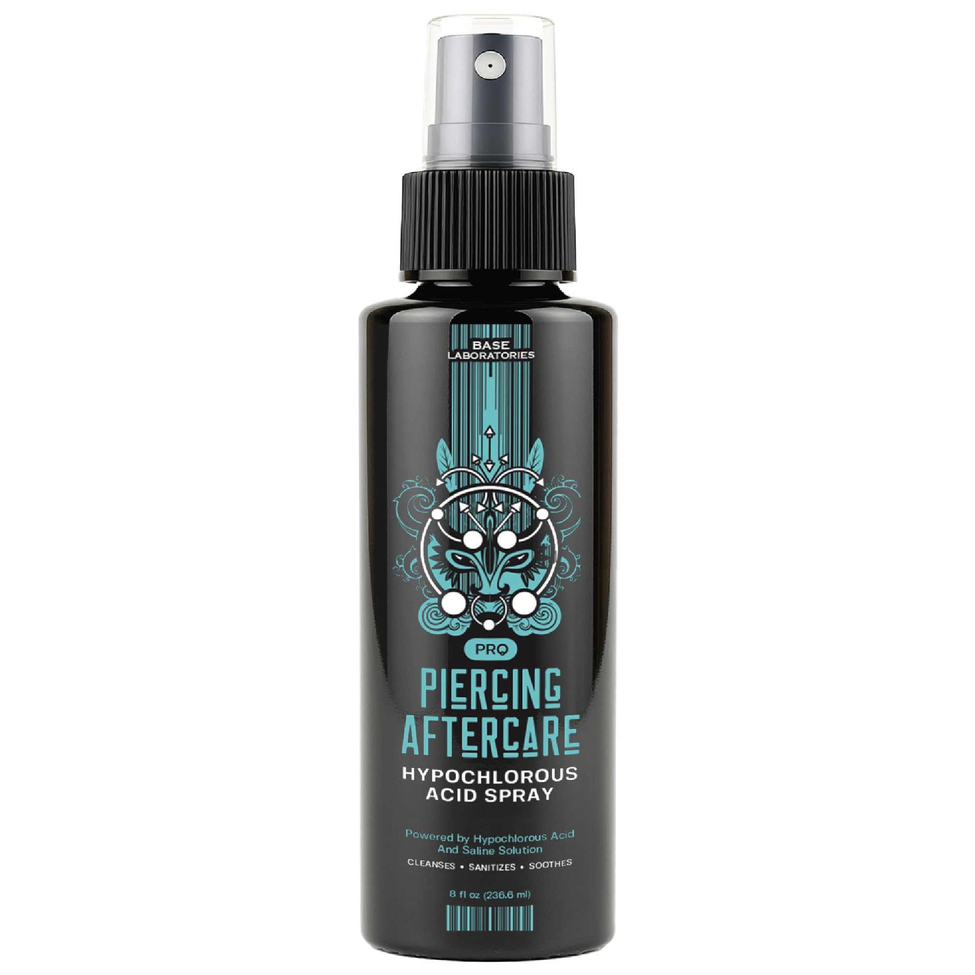 BASE LABORATORIES Spray HOCl pour piercings, flacon pratique 8 oz.
