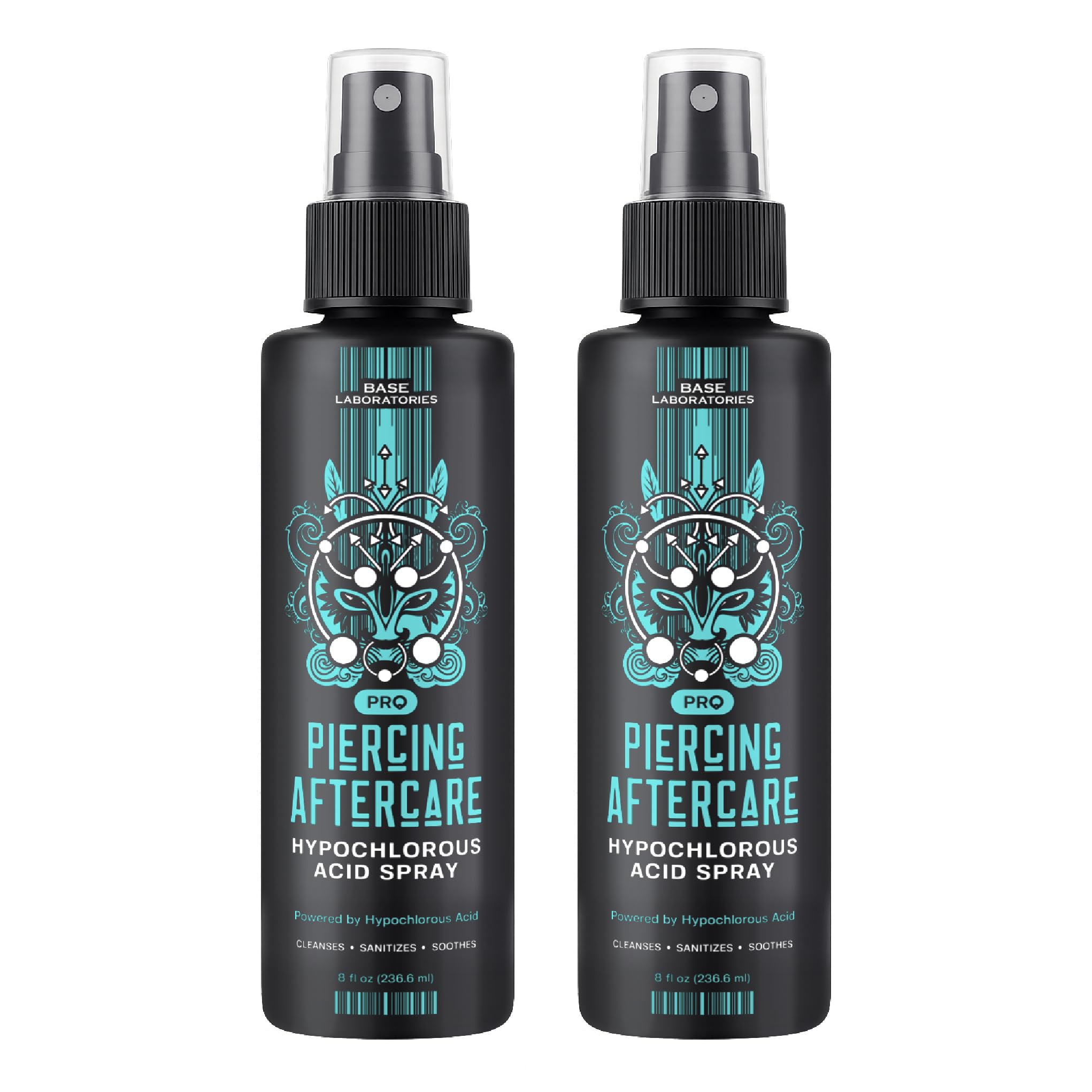 BASE LABORATORIES spray 8 oz, soin apres piercings, favorise une cicatrisation potentielle