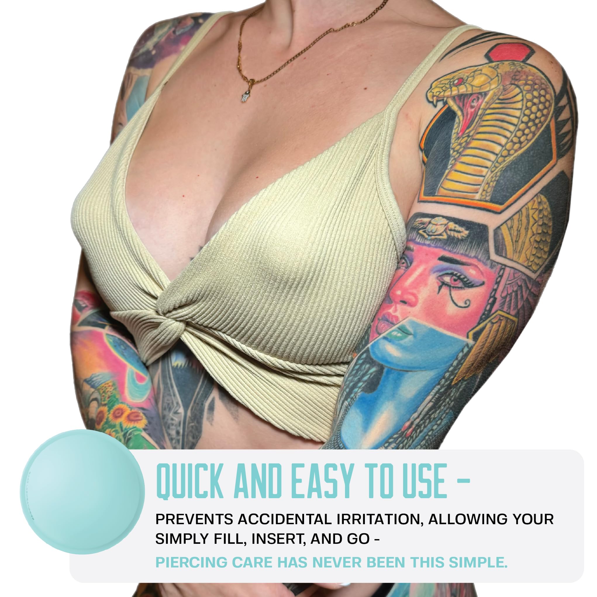 Base Laboratories tasses silicone piercing mamelon, maintien discret et nettoyage continu