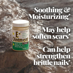 Basic Organics Vitamin E Ointment on skin being applied for moisturization and softness