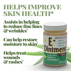 Basic Organics Vitamin E Ointment close-up texture showing non-greasy moisture