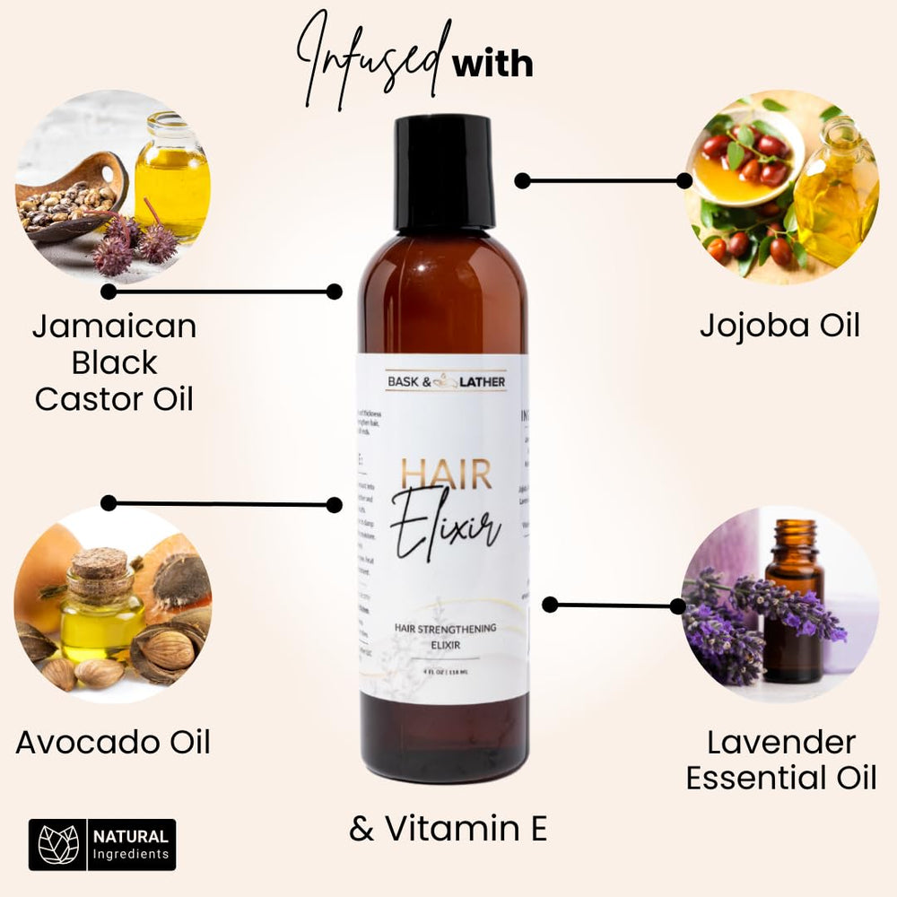 BASK & LATHER Elixir application sur cuir chevelu pour nourrir les racines